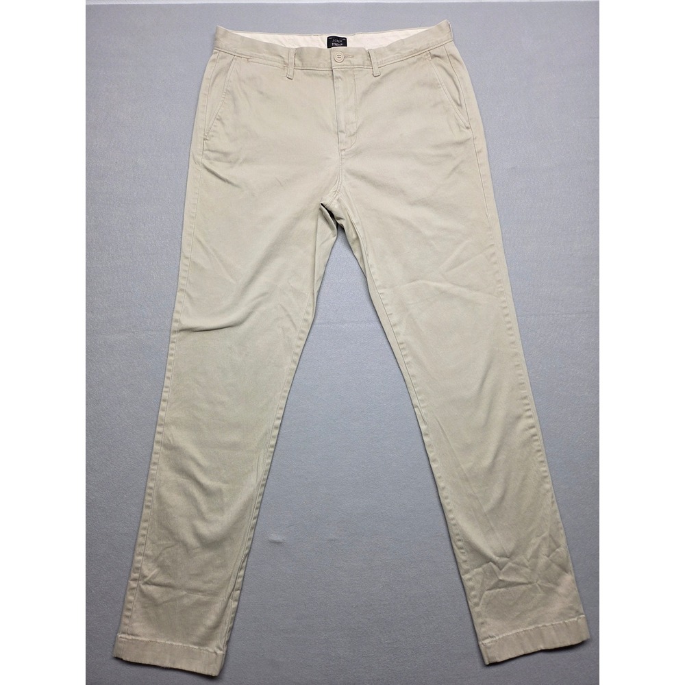 J.Crew 770 Straight Fit Stretch Chino Pants Mens 32x34 Khaki Tan Twill